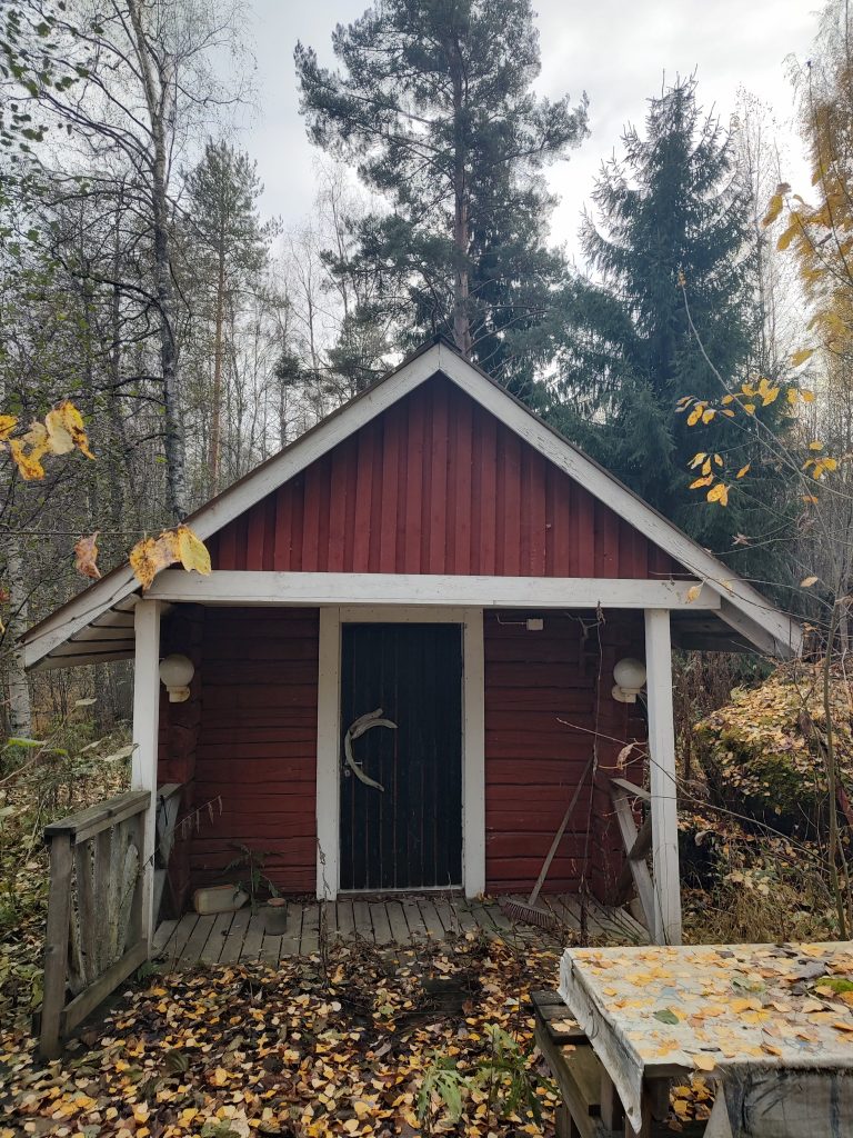 saunarakennus edestäpäin