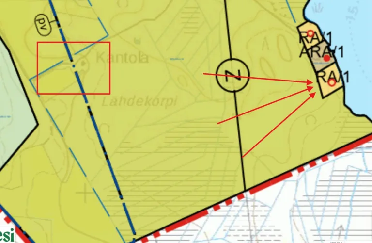 Rantarakennuspaikka sekä rakennukset